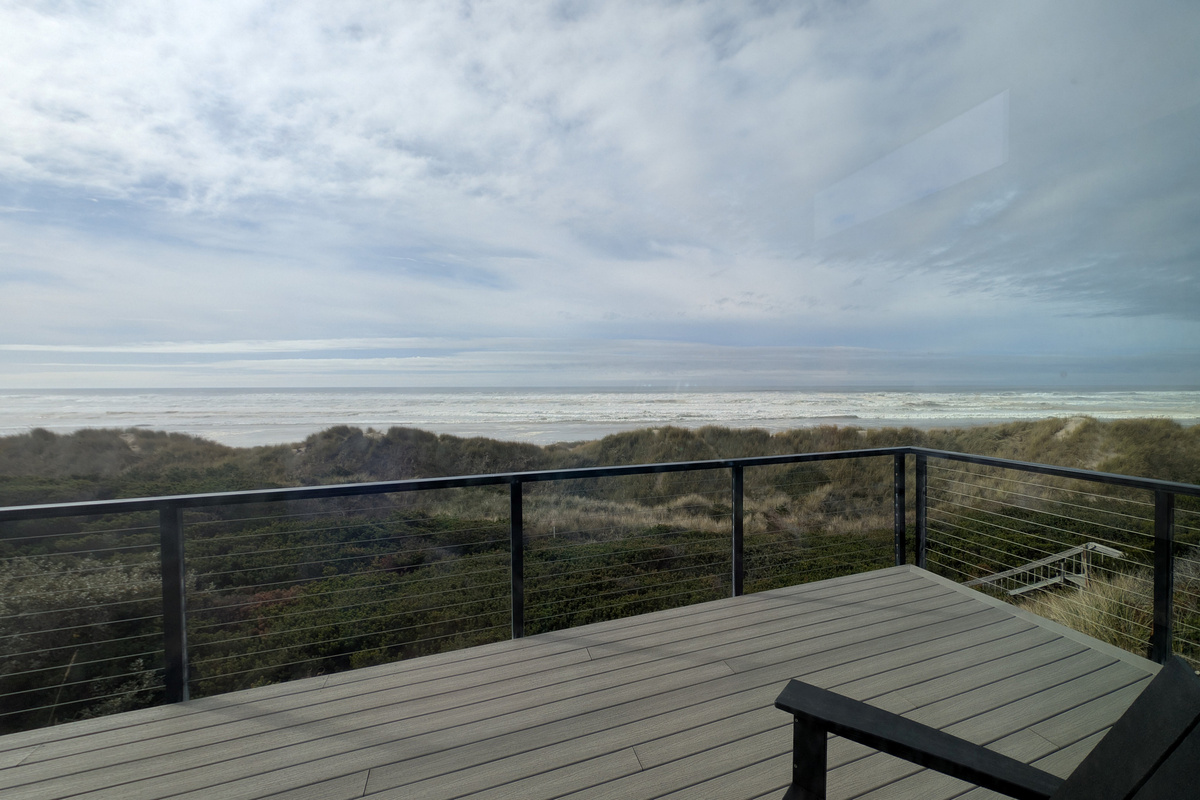 kitchen view stormy high tide
