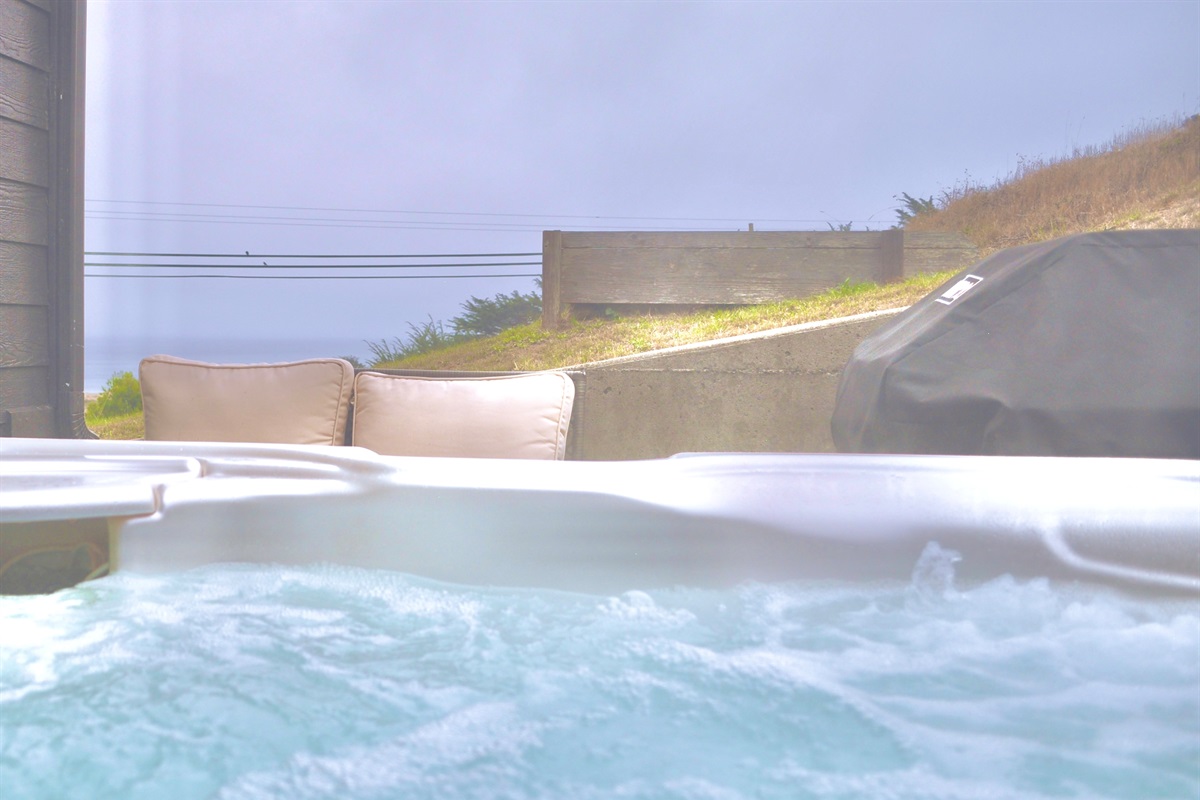 Ocean view hot tub