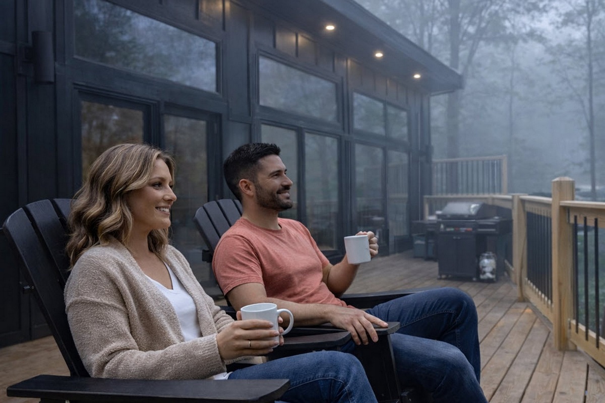 Enjoy your coffee on the back deck