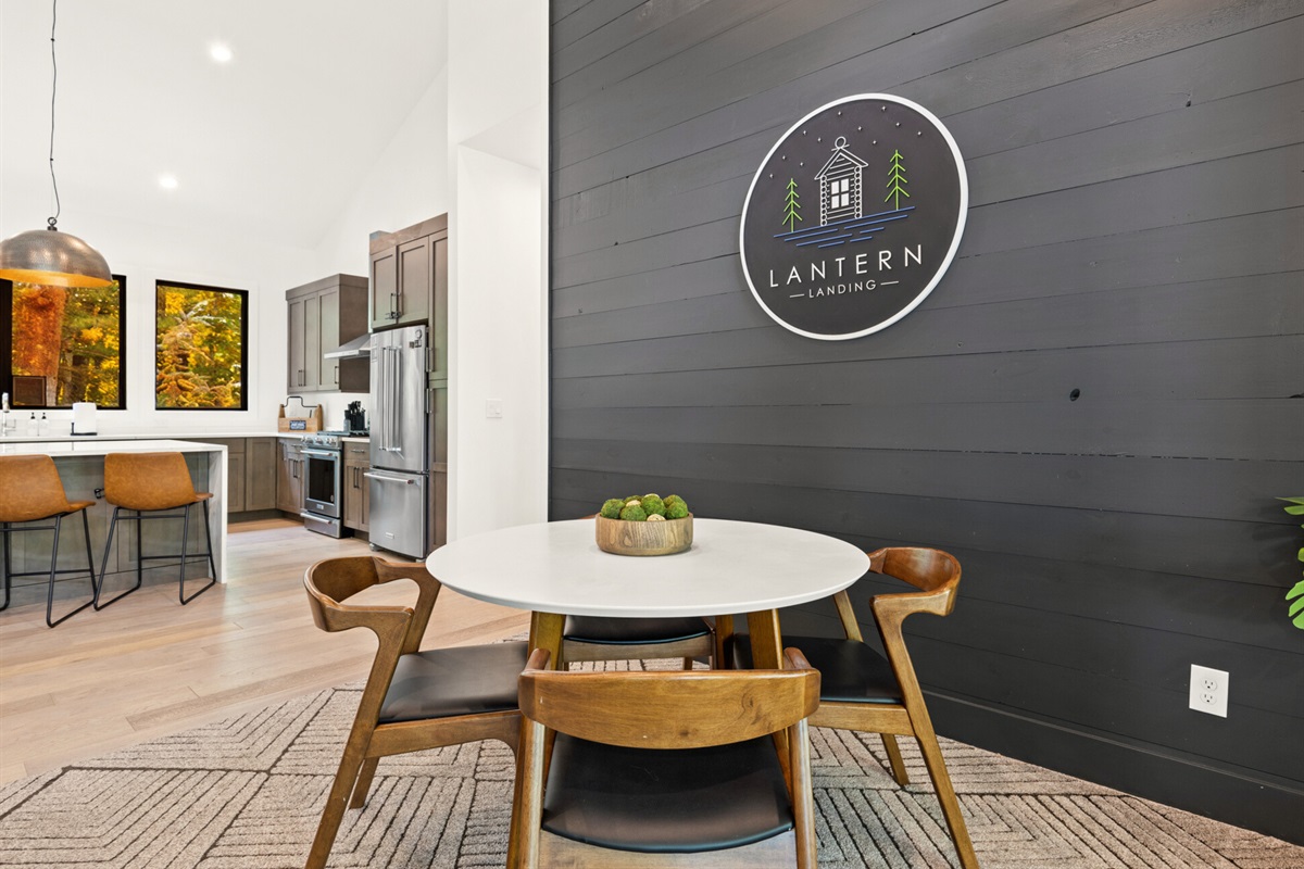 A bright and stylish dining area, perfect for sharing meals, games, or special moments with loved ones.