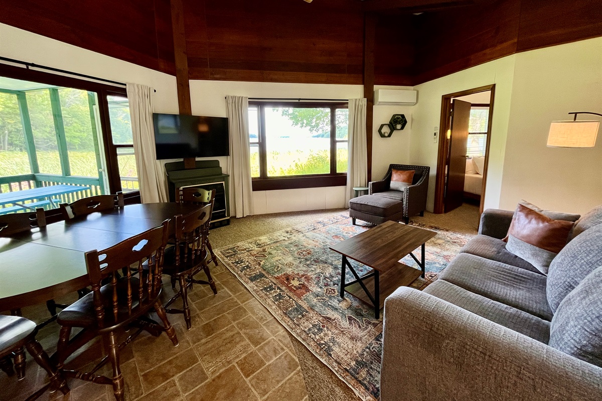 Living room overlooking the lake