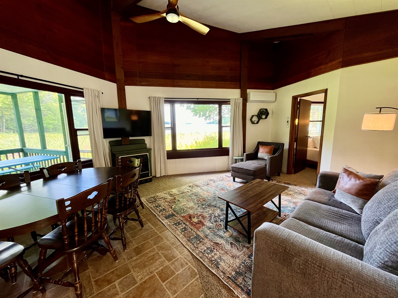 Living room overlooking the lake