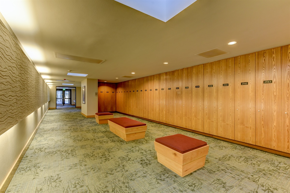 Ski lockers on first floor of condo