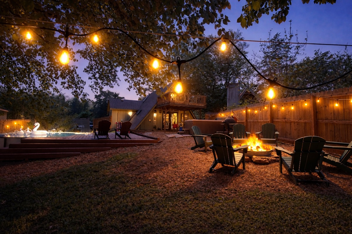 Backyard goals at Cypress: take a dip in the pool, unwind in the hot tub, gather around the firepit, enjoy outdoor dining under the string lights, and let the kids play giant Connect 4—all in a fully fenced backyard made for relaxing. (Pool opens May 15th)