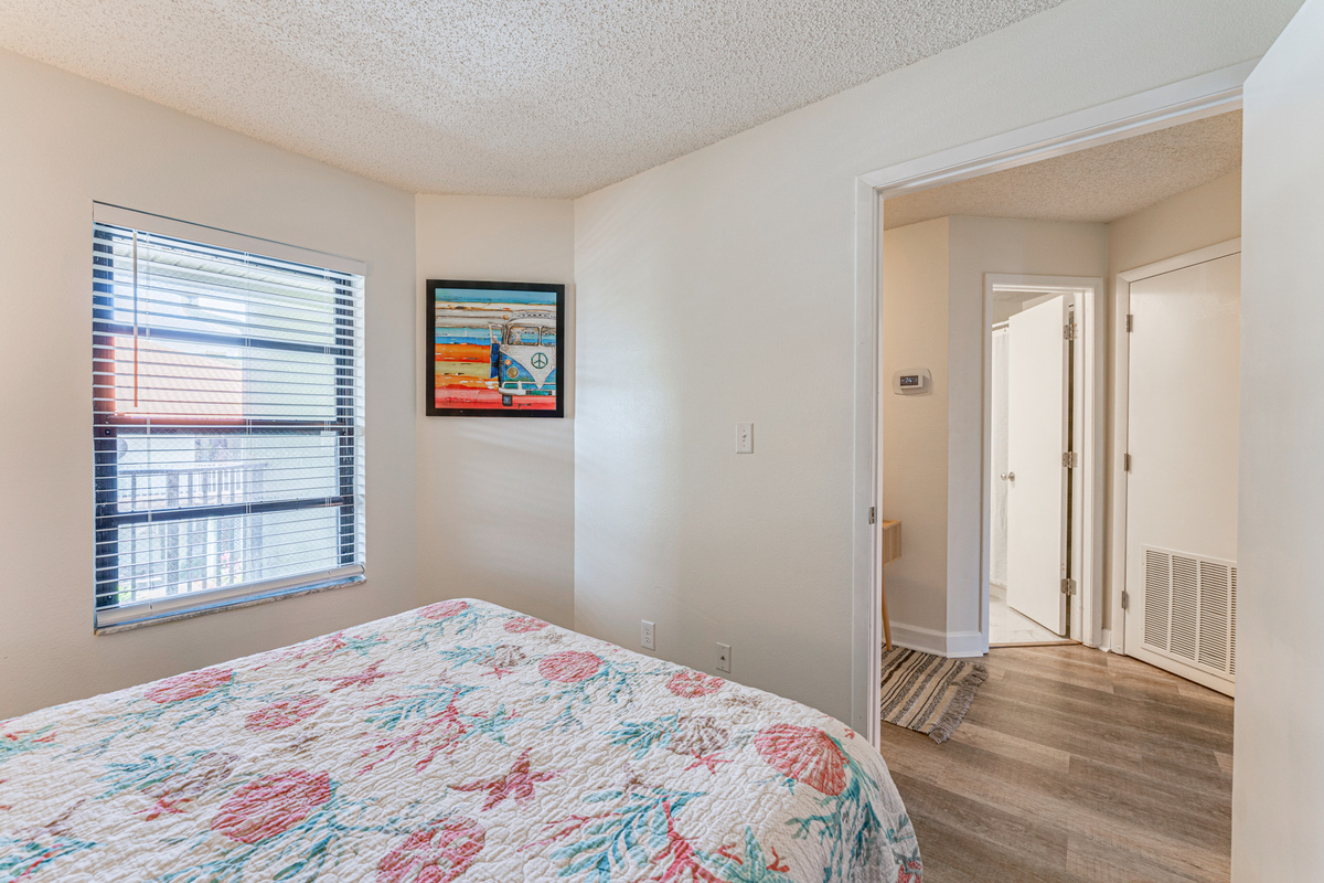 Cozy and welcoming, the guest bedroom provides a comfortable space for family or friends to relax and enjoy a restful night's sleep.