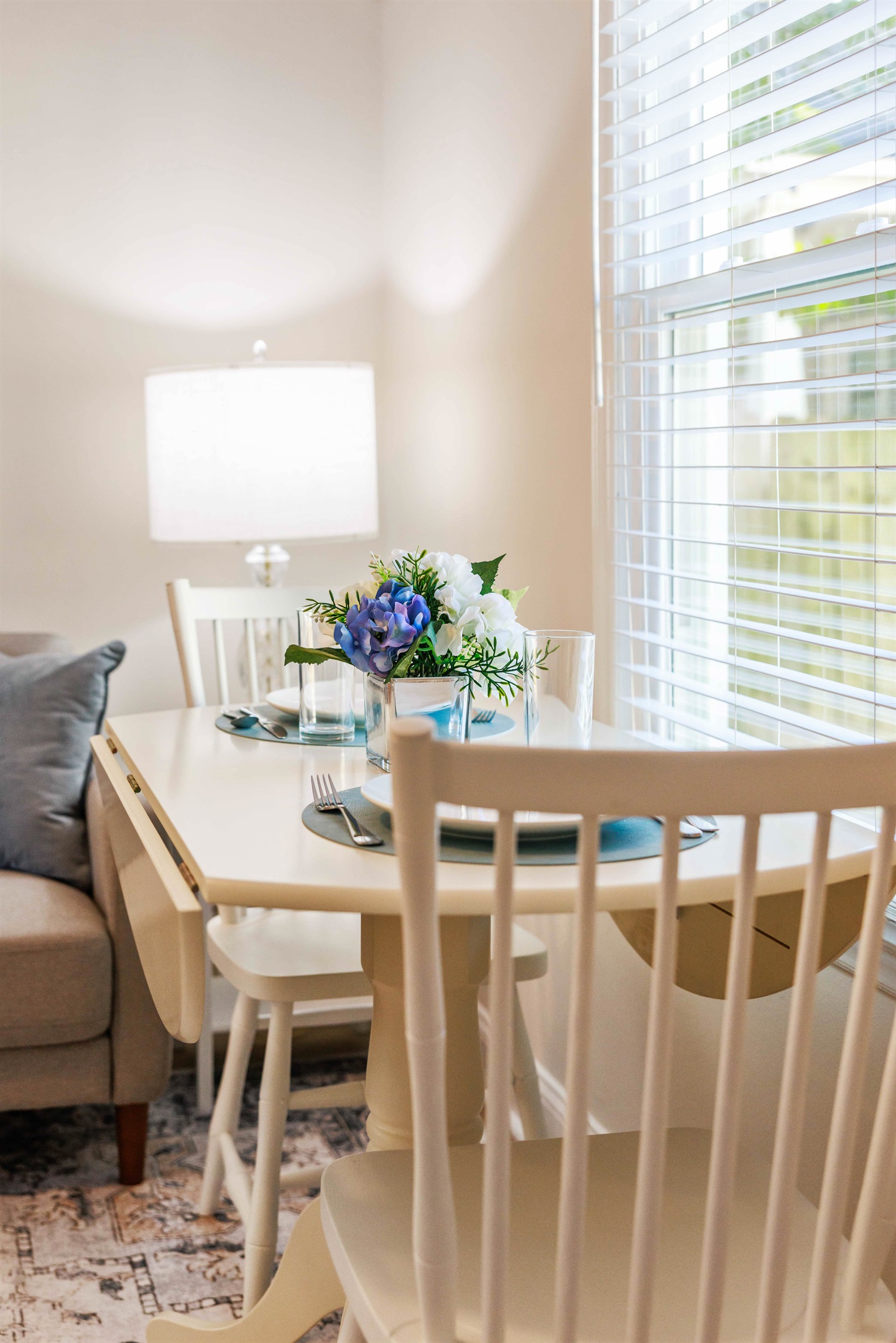 Dining table seats four