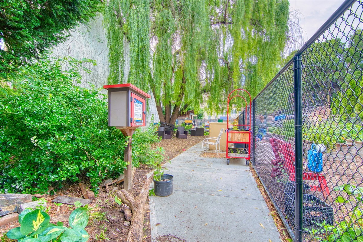 Parks Community Garden across the street. Toddlers and kids love It here!