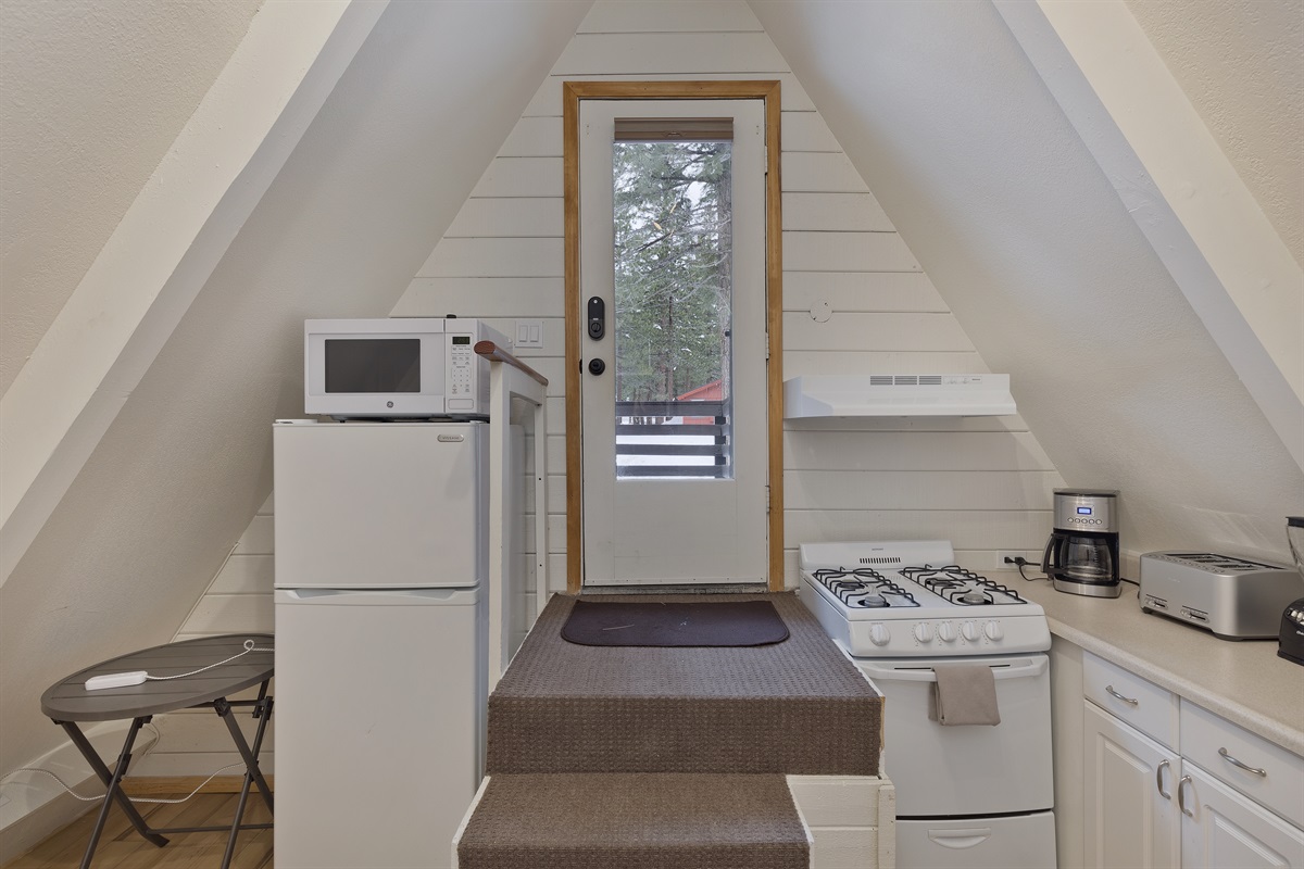 Private entrance for the upper level