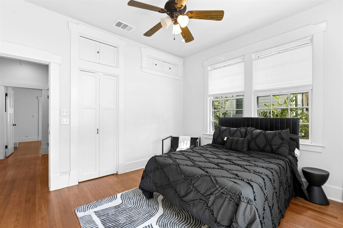 spacious bed for a peaceful sleep.