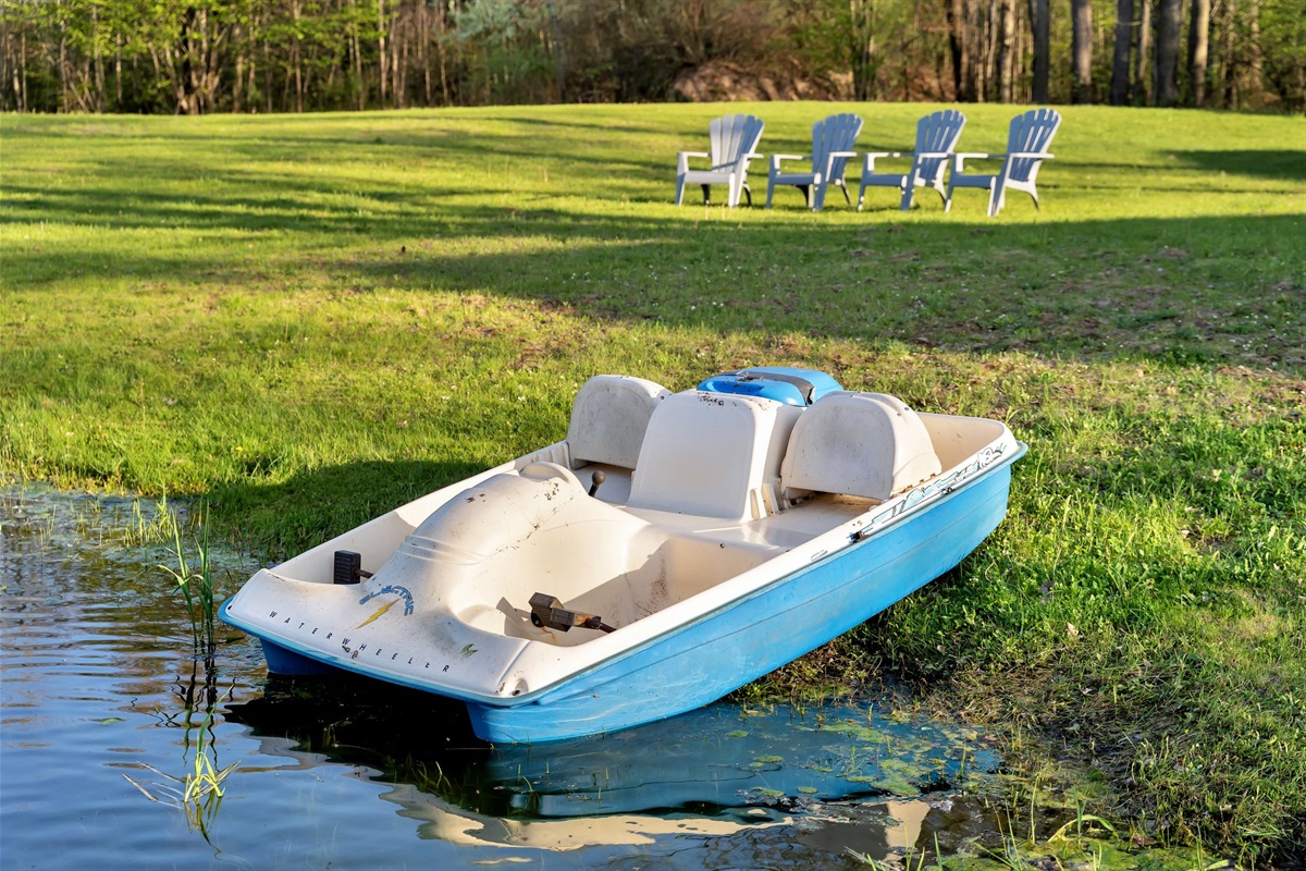 Paddle boat for guest use.