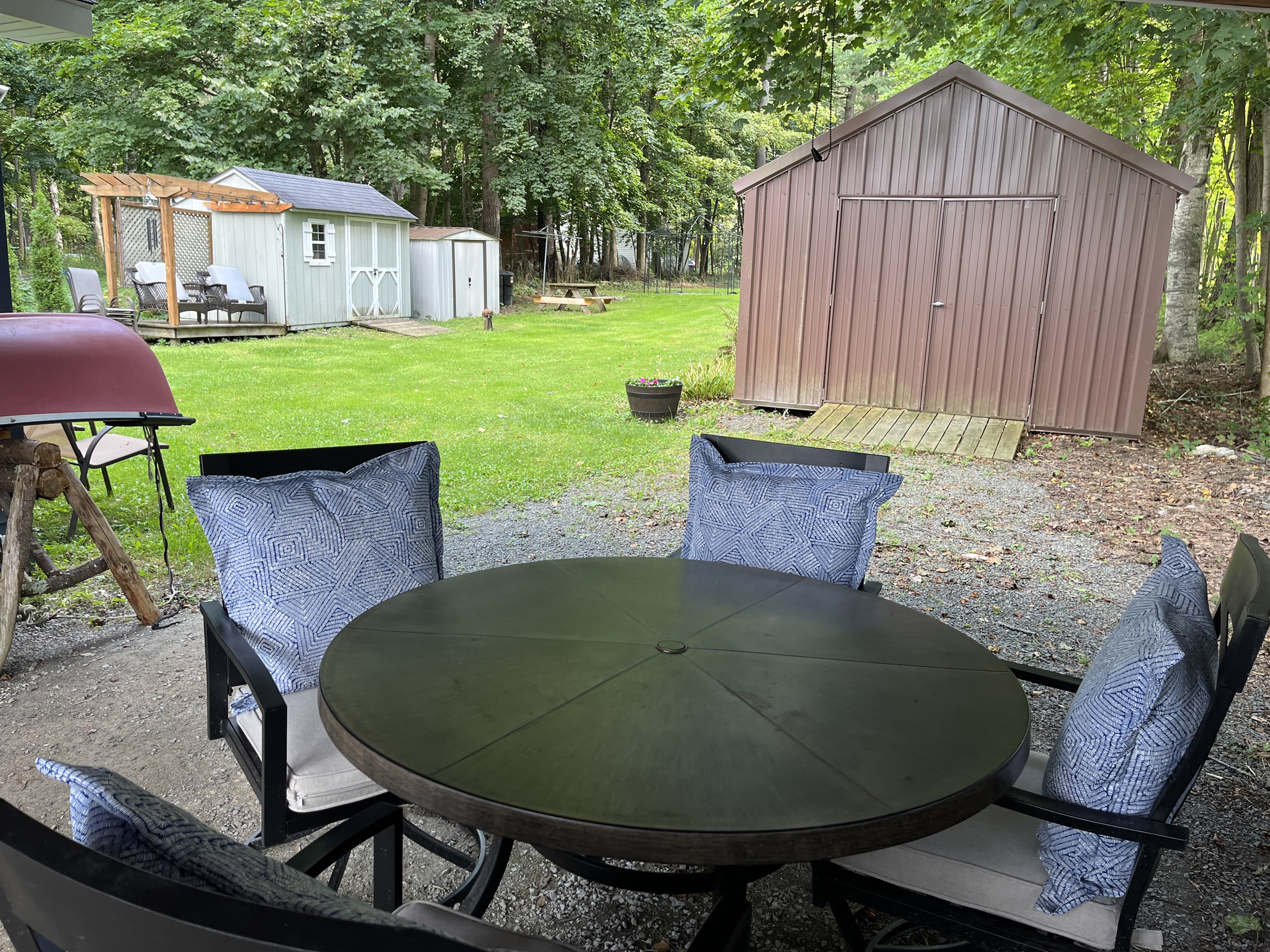 Covered outdoor dining area