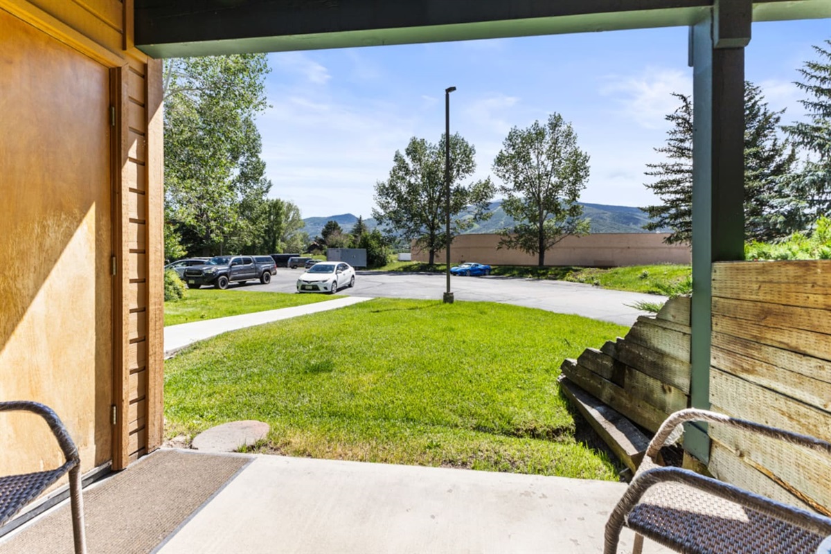 View of Steamboat Resort from Ground Level Deck