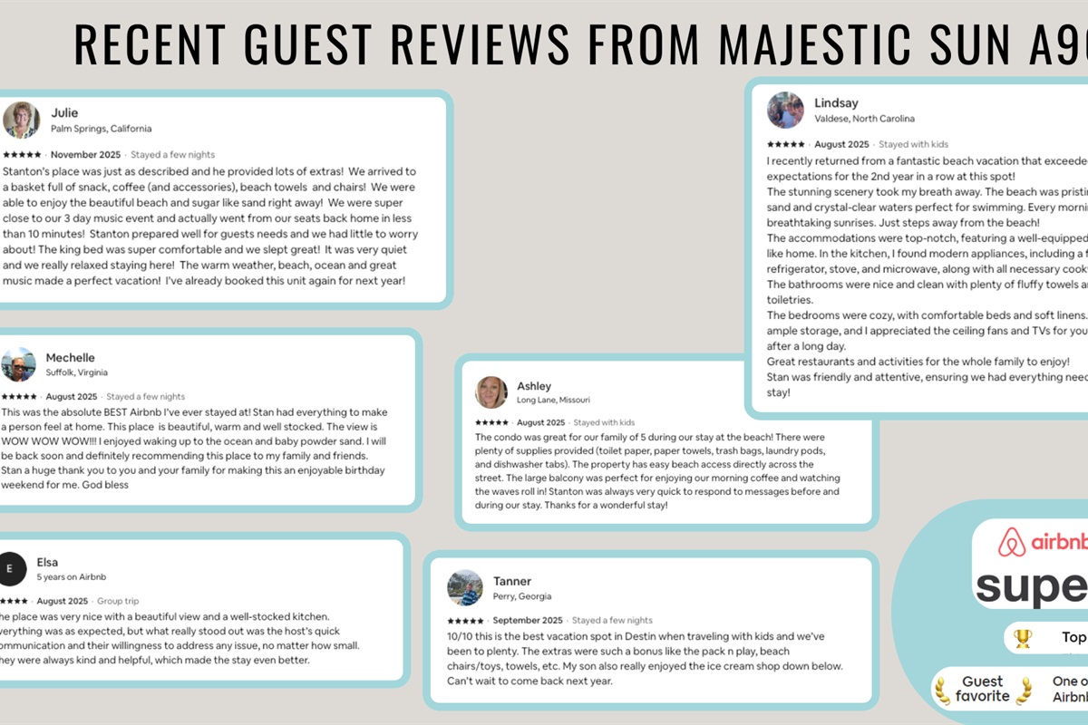 Recent reviews from happy guests show that you are in good hands!