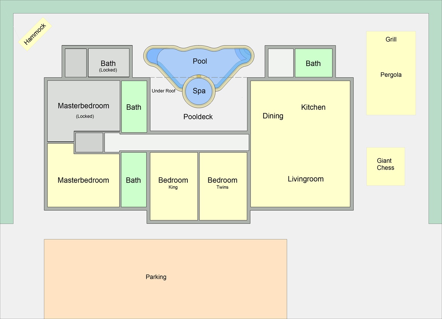 AMI Beach Home 3BR Floorplan