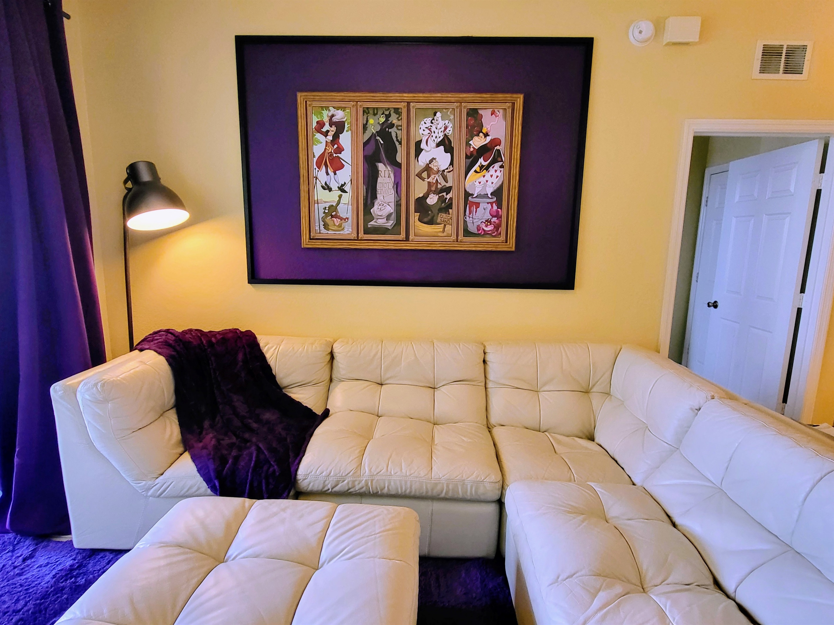 Space for all your villains to stretch out on our all leather cloud couch