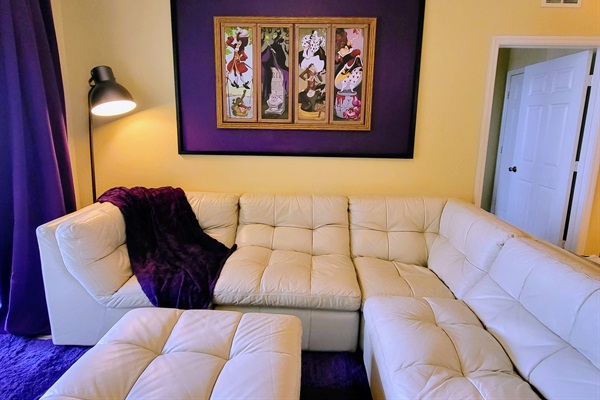 Space for all your villains to stretch out on our all leather cloud couch