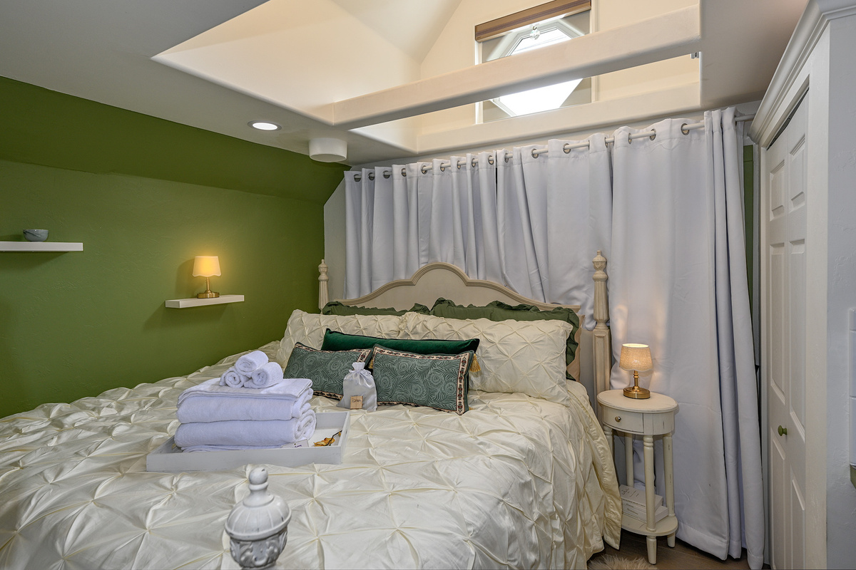 The Moldavite Portal Room—a peaceful sanctuary for rest, reflection, and transformation.
