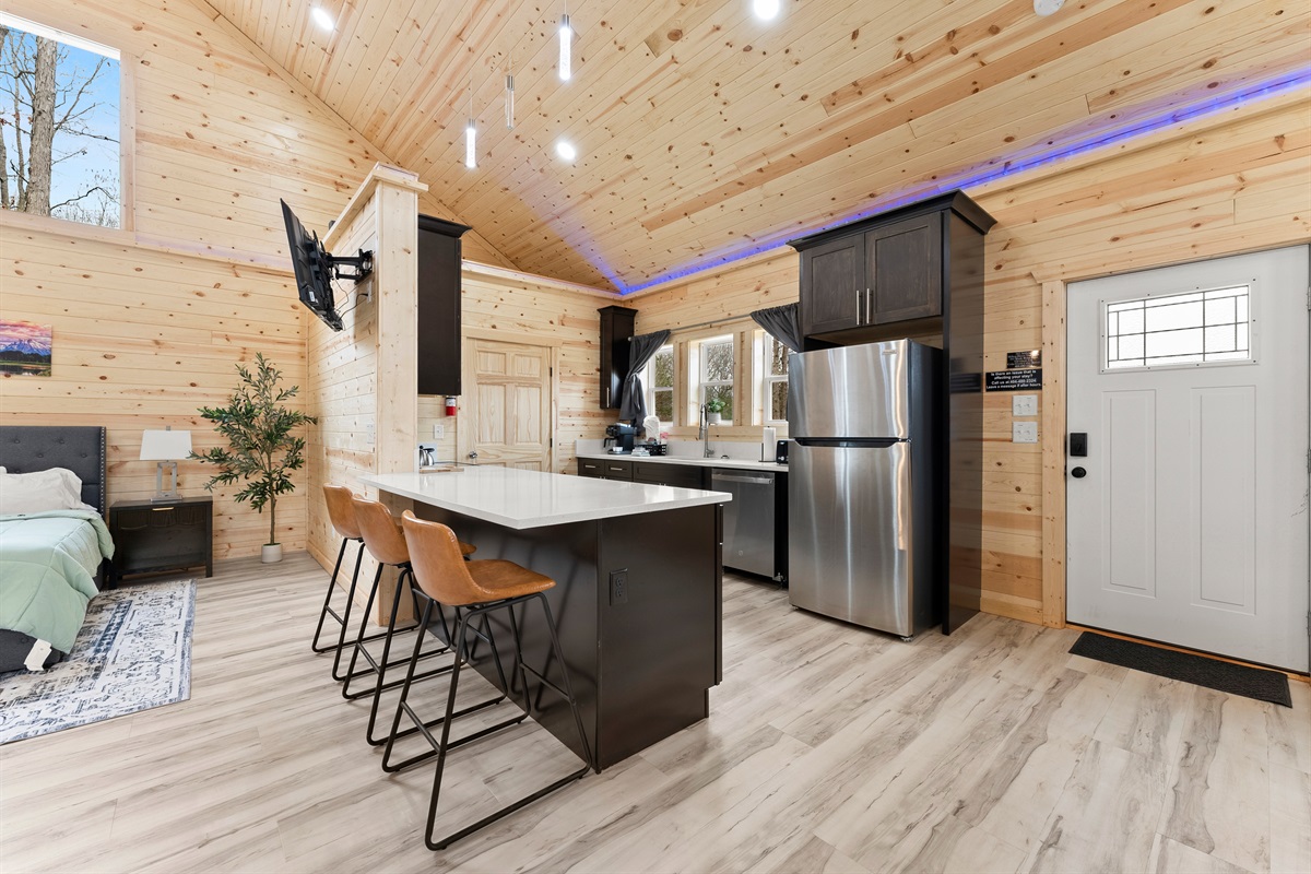 Counter height bar for dining.