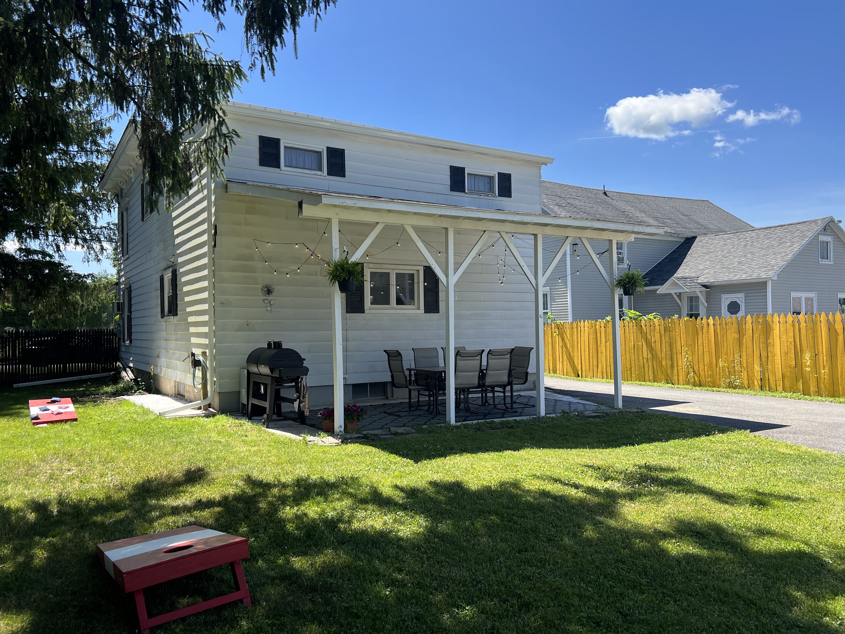 Backyard and rear covered patio