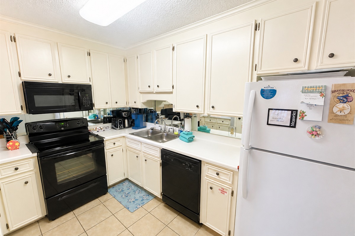 Fully stocked kitchen