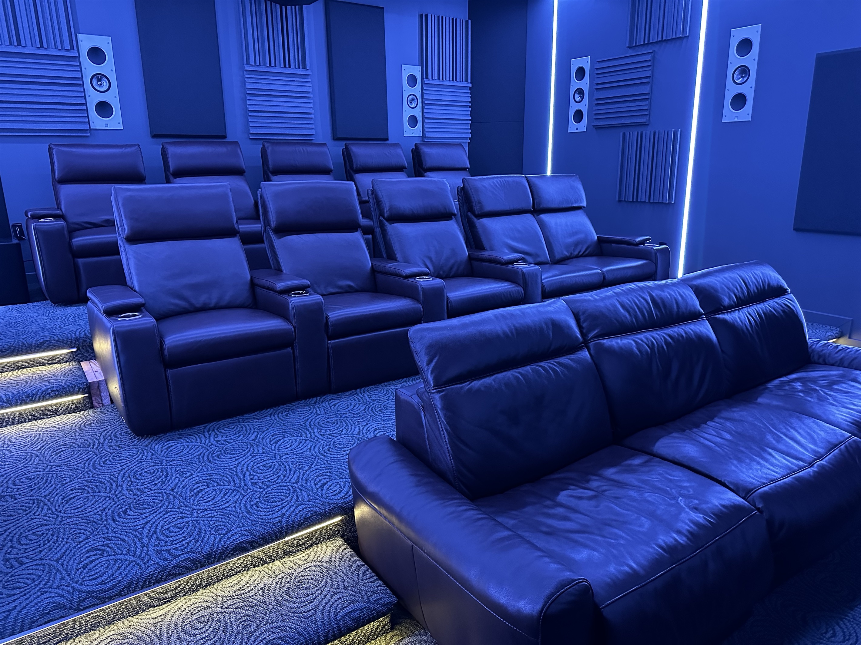 Custom Theater Room with State of the Art Projection and Sound.  