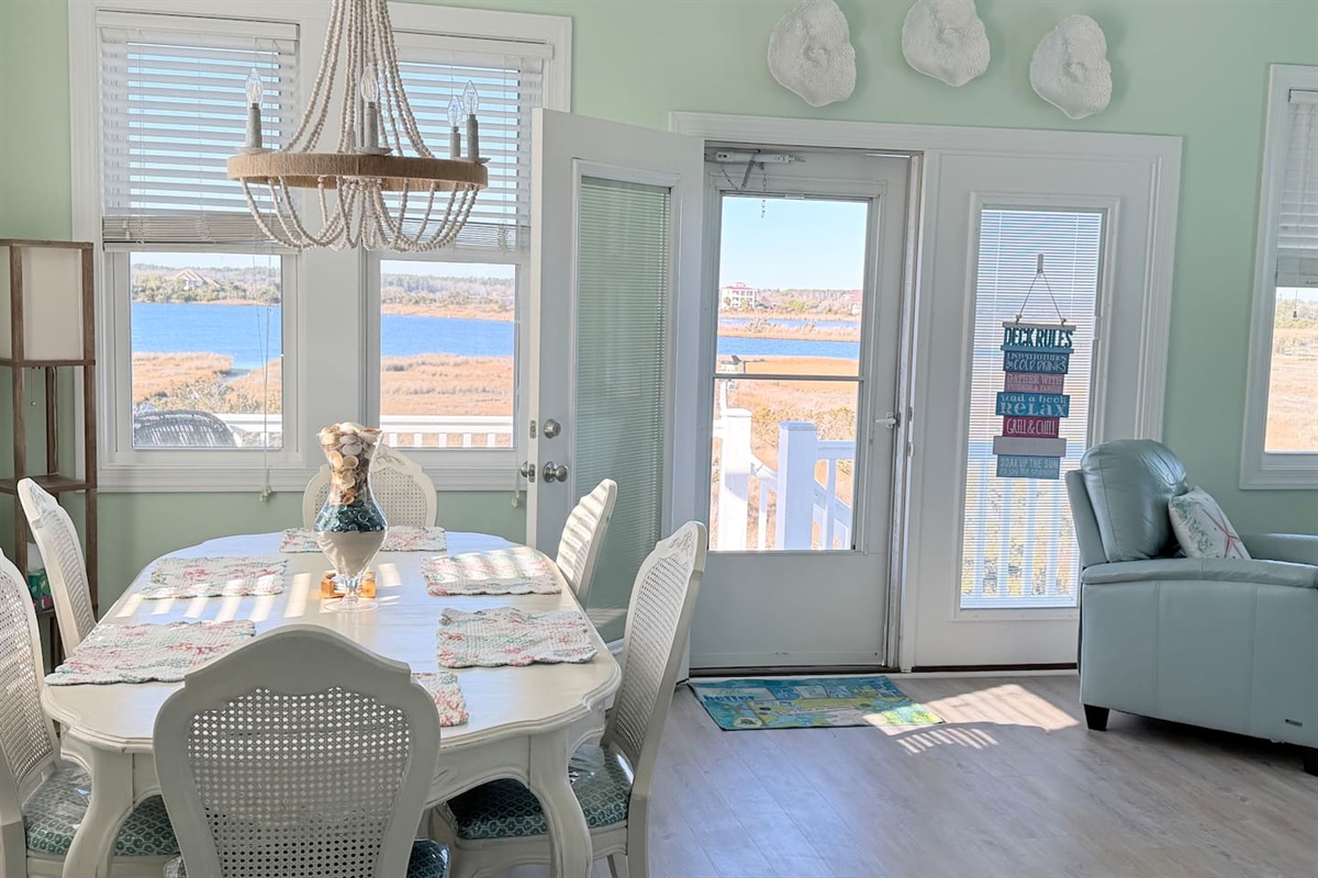 water views from your dinner table, or couch! Watch the sound from the back balconies, and ocean views from the front balconies. 