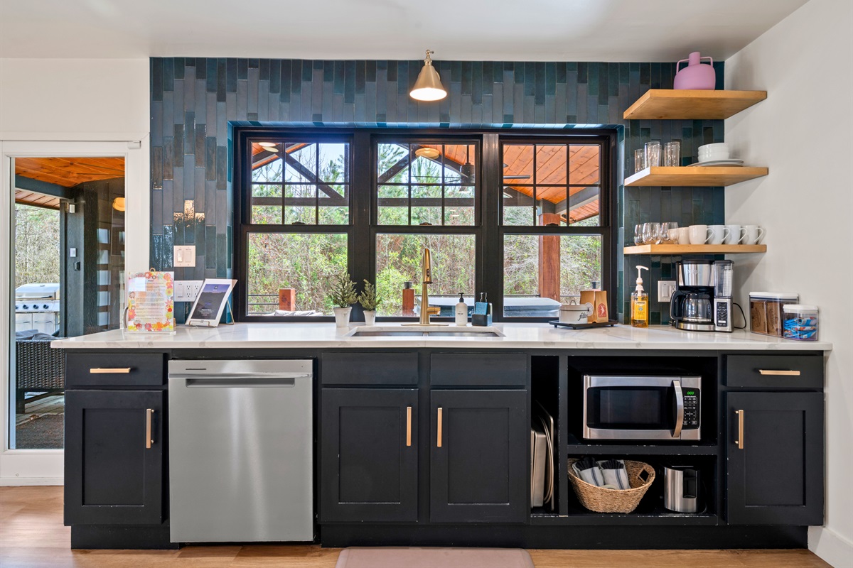 A closer look at the kitchen highlights thoughtful details and plenty of prep space, making it easy to cook meals whether you’re keeping things simple or going all out.