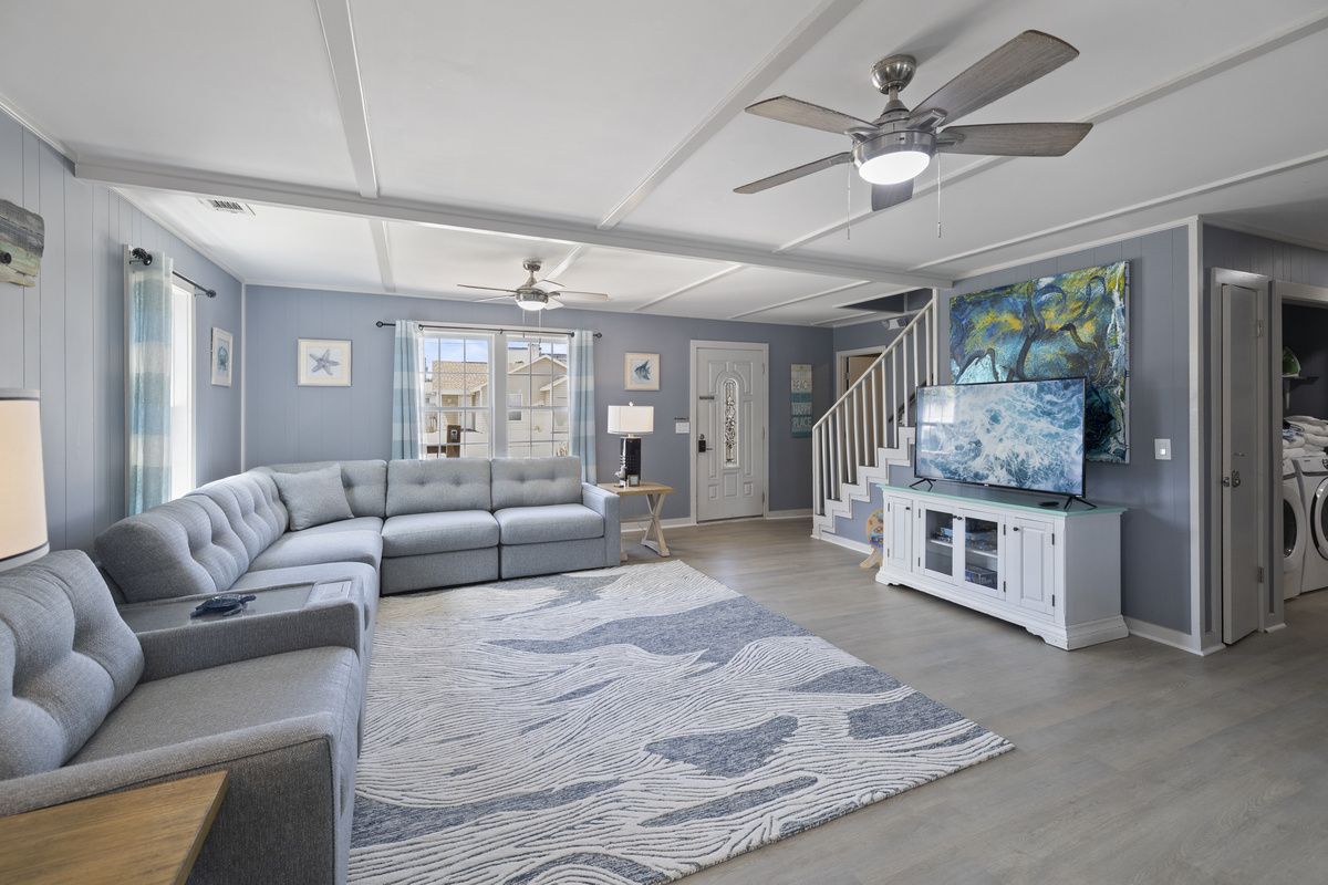 Comfortable Open Living Room with Bonus Sleeper Sofa