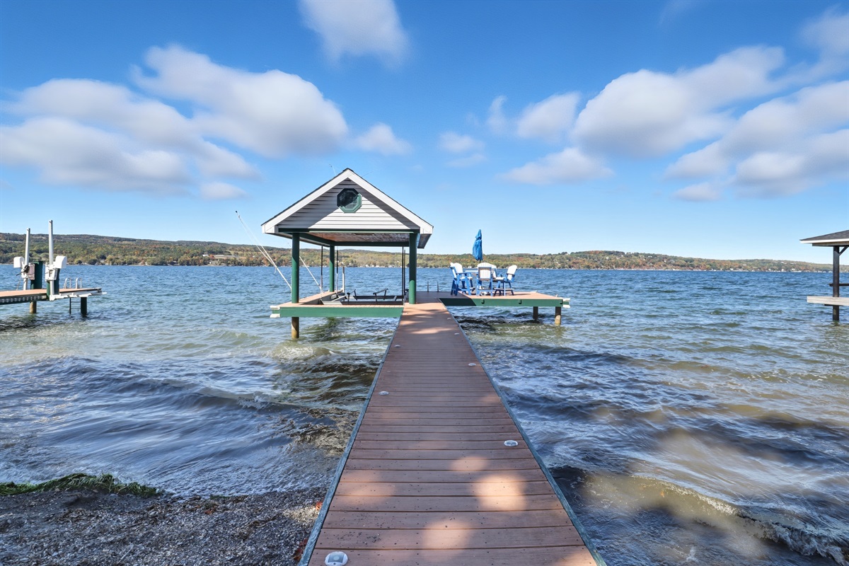 Scenic dock for fishing, boating, or soaking up lake breezes.