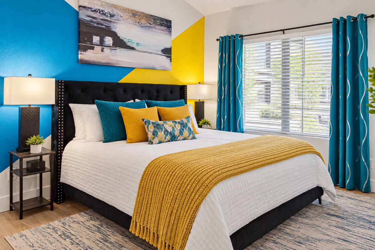 Bright and peaceful bedroom retreat for a relaxing stay