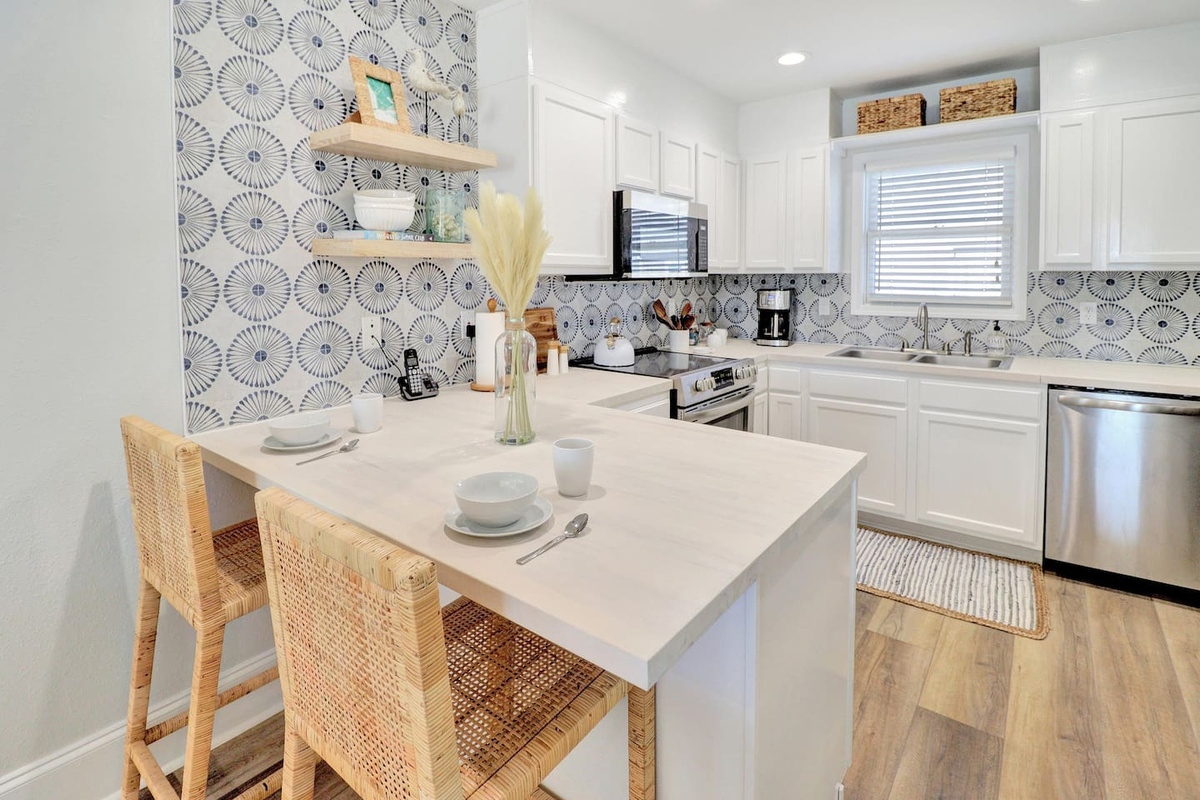 Cook when the mood strikes &mdash; your fully stocked kitchen handles everything from breakfast to catch of the day.