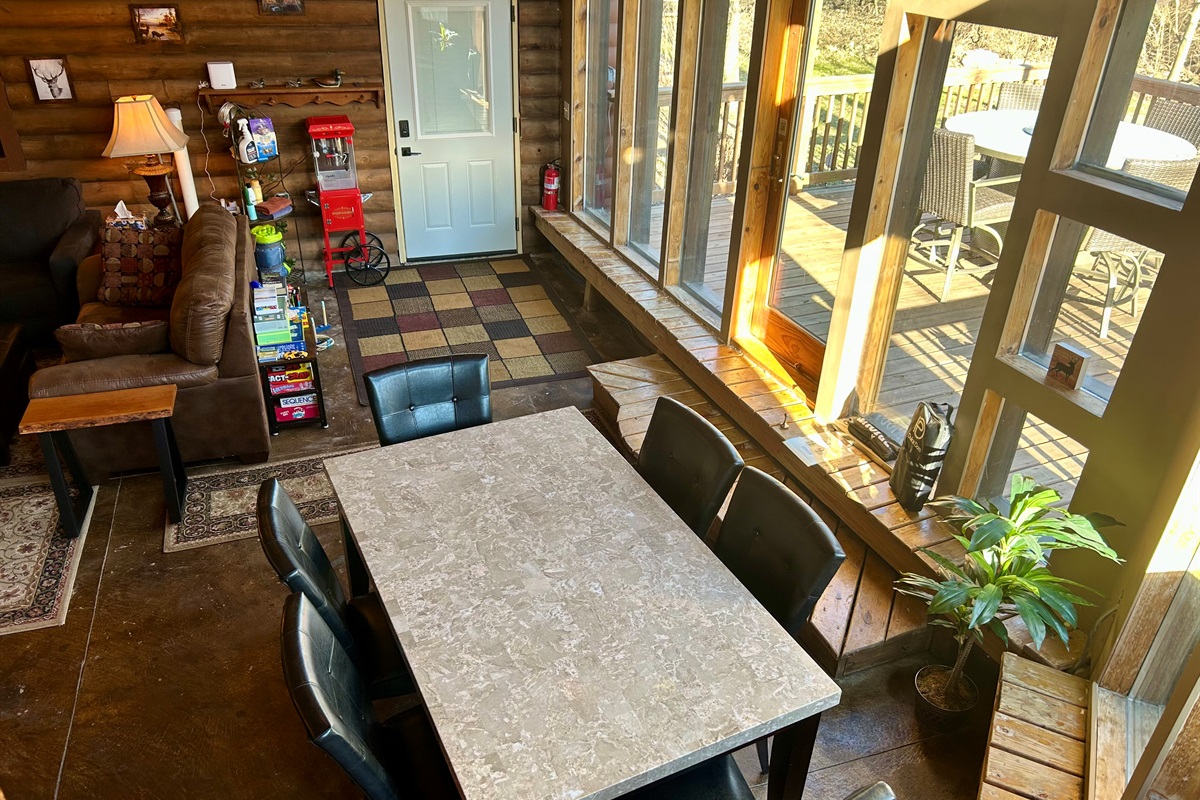 Shared Space: Grab a game to play here or in the Guest Quarters and pop yourselves some theater style pop corn.