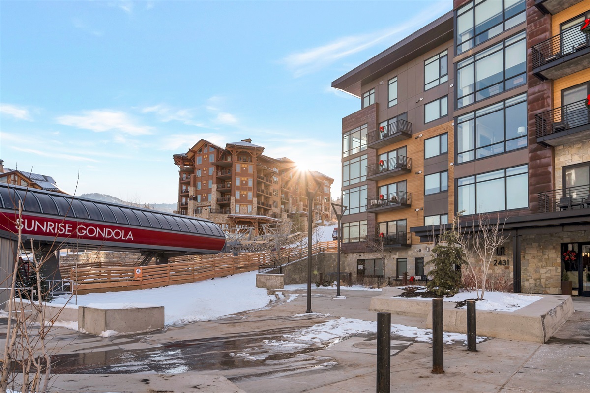 The new Sunrise Gondola right next to our building