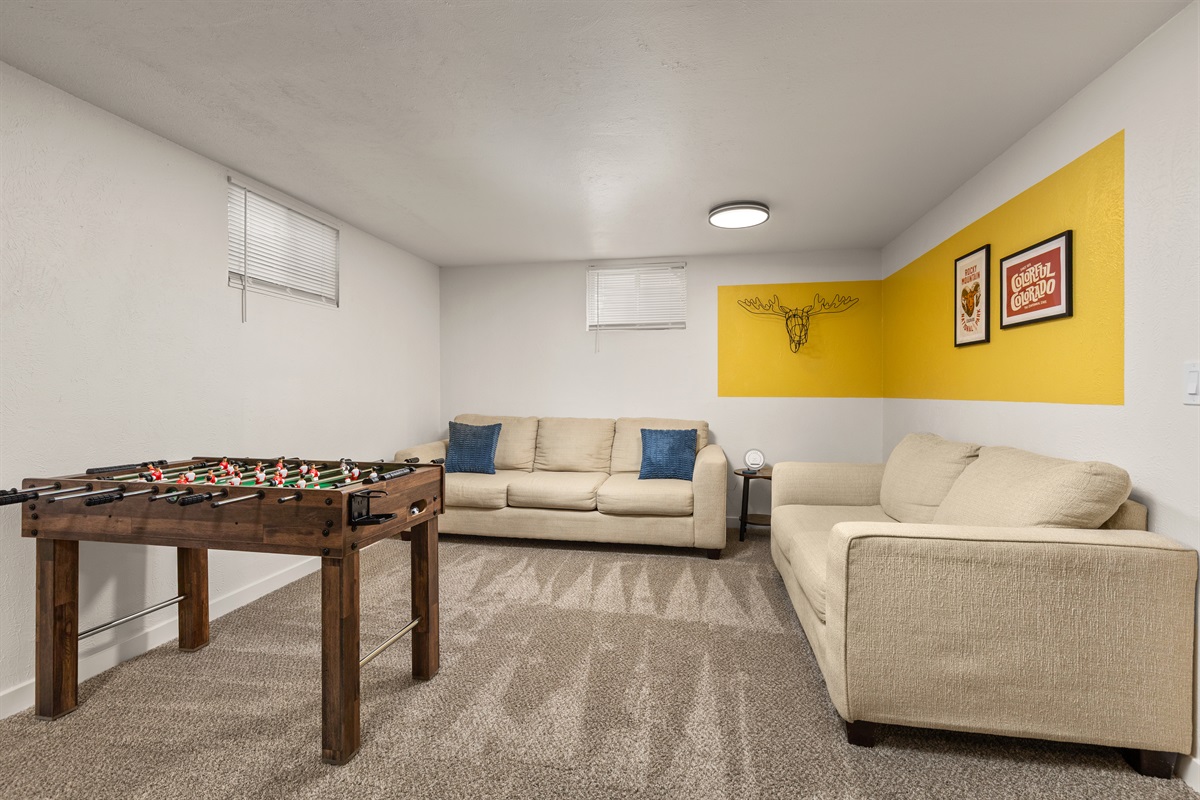 Downstairs Family Game Room & Living Room