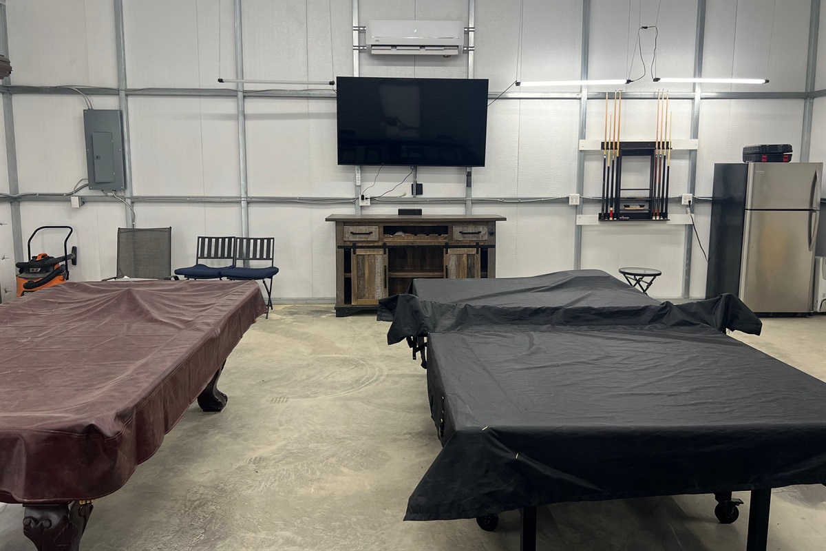  The game room has been upgraded with a newly installed smart TV. 