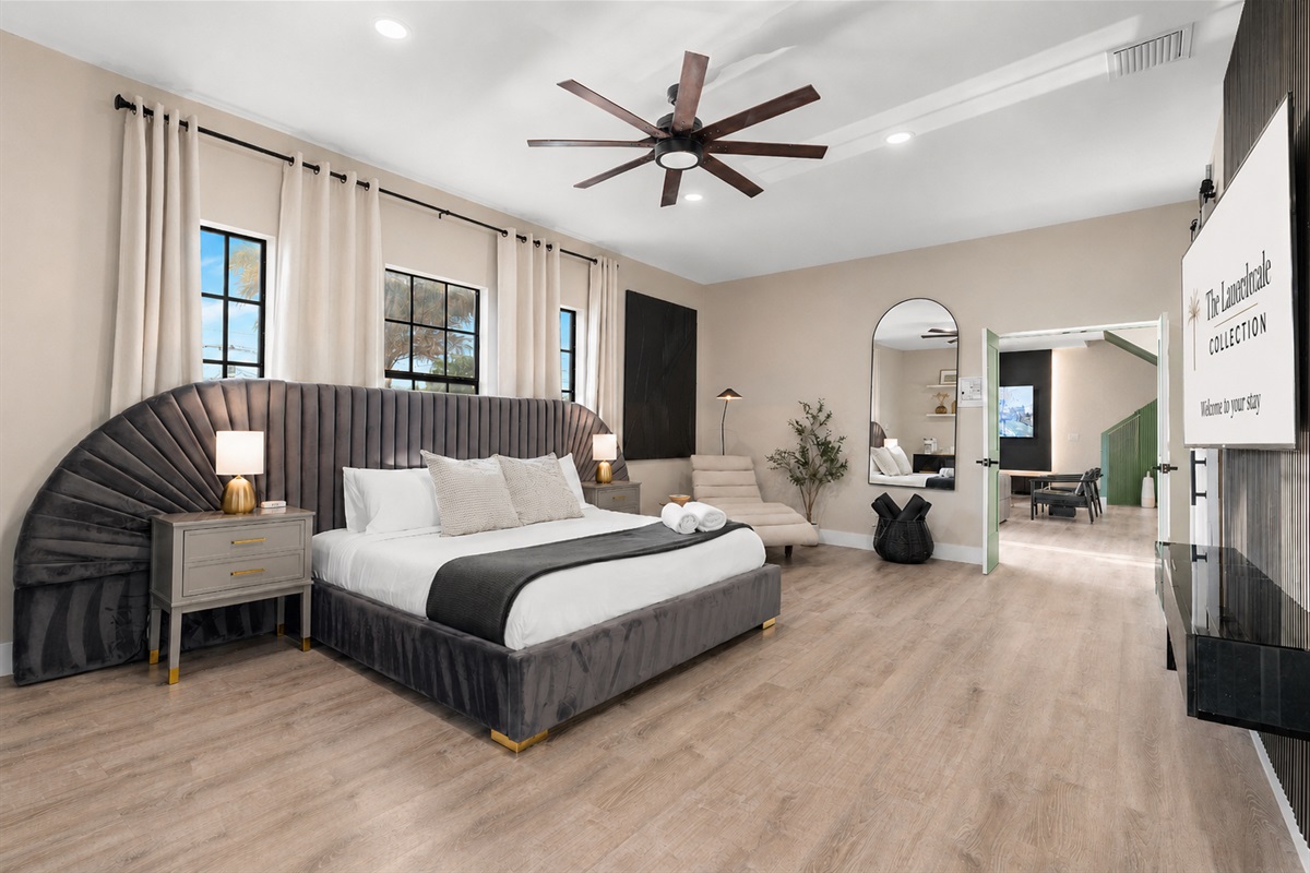 🛌 Your private sanctuary — comfort, luxury.  Drift off reading a book in the plush lounger.