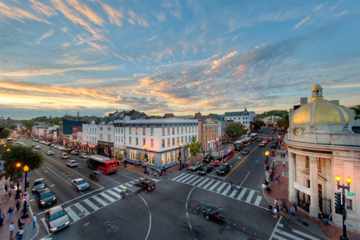 Experience Georgetown: Homes, Shopping, and Restaurants, a 15-minute walk.