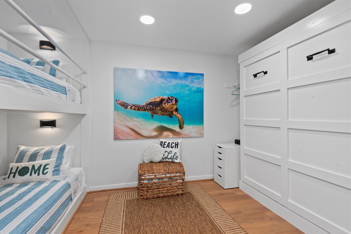 A Murphy bed offers the perfect space-saving solution, providing comfort when needed and freeing up room when tucked away.