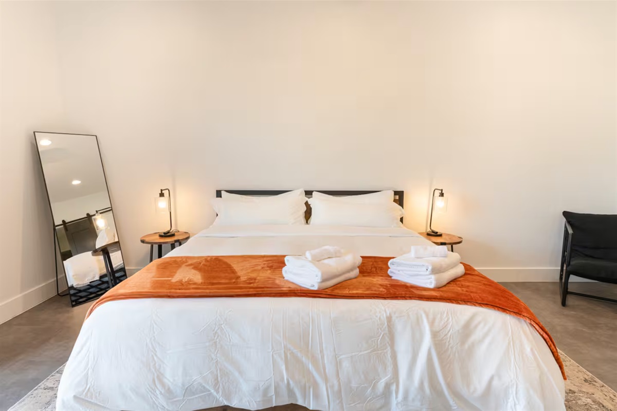 Bedroom 4 - 2nd Floor - King Bed - Sliding Door to Balcony.