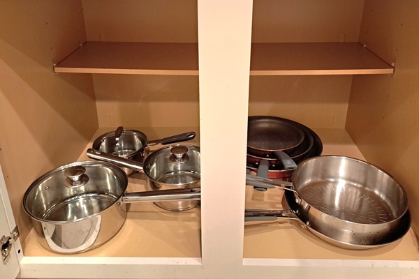 Various size pots and pans