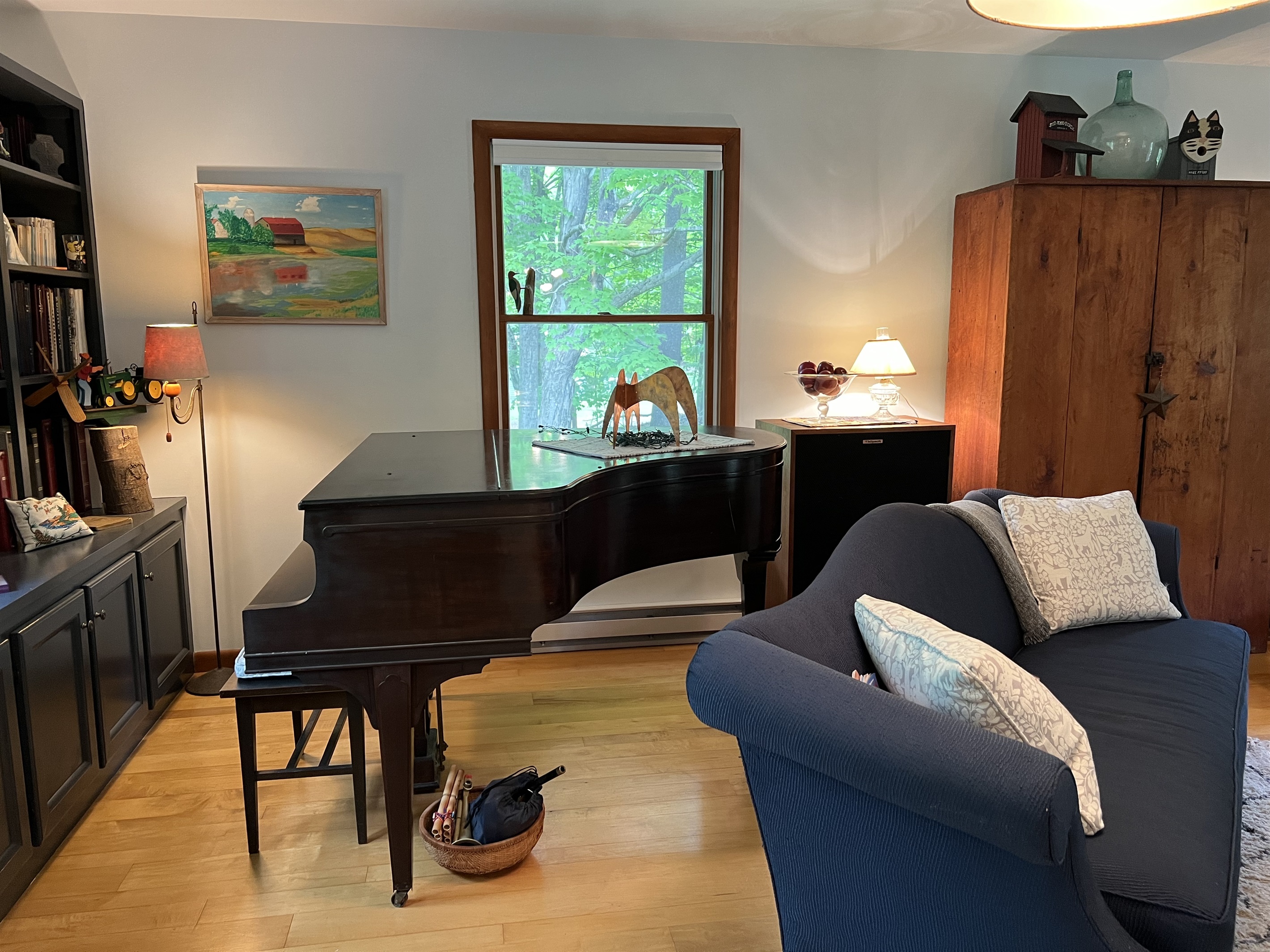 Grand piano in living room