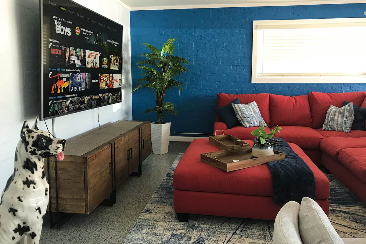 Sit back, sink in, and enjoy an 86 inch TV view