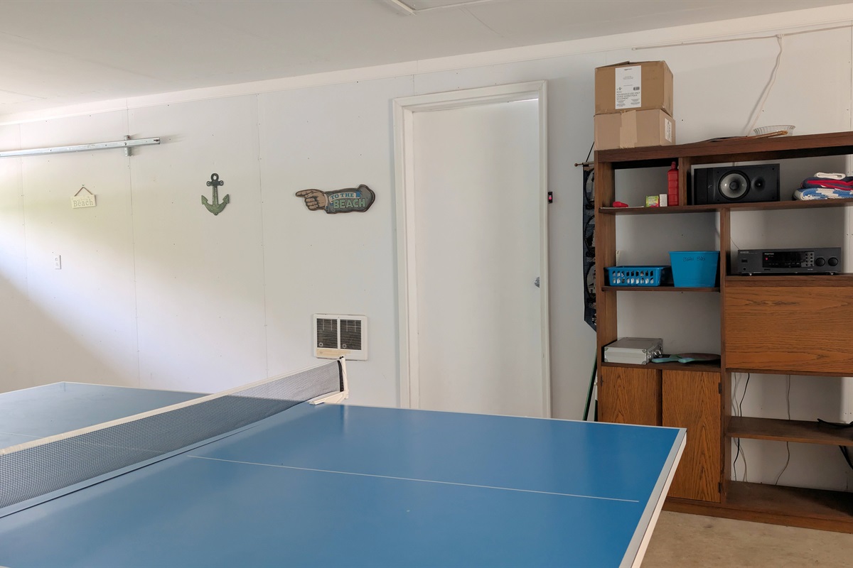 Stereo for garage, heater in garage and door into living room