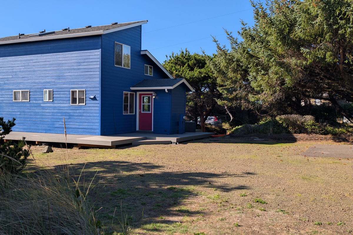 parking area on street side of house