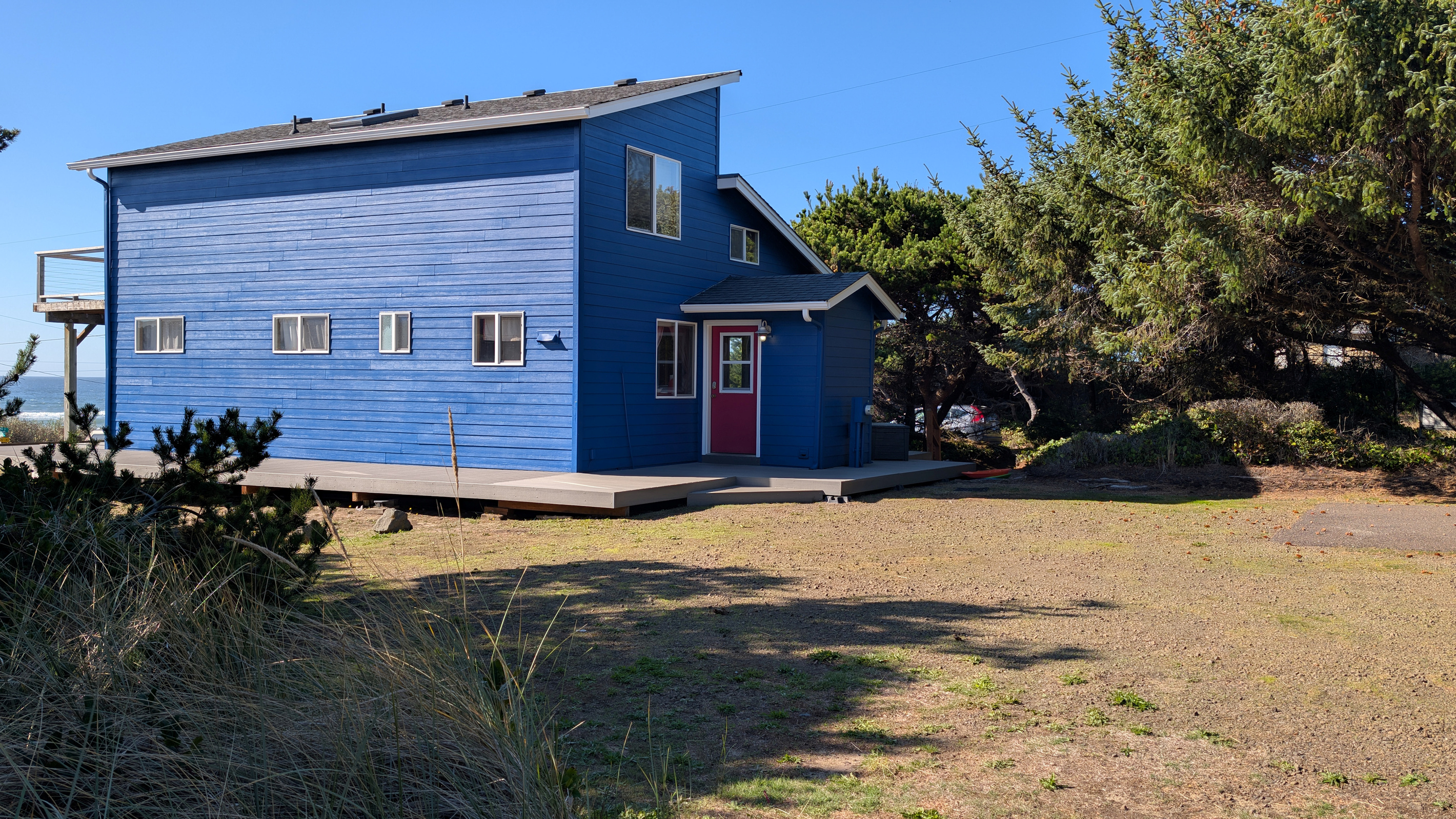 parking area on street side of house