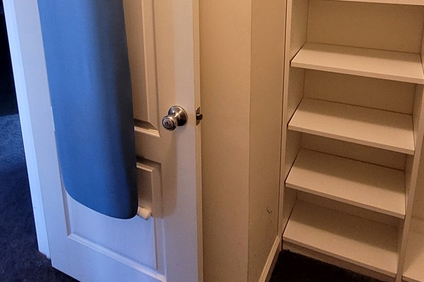 Full size iron and ironing board. Lockable as secure storage