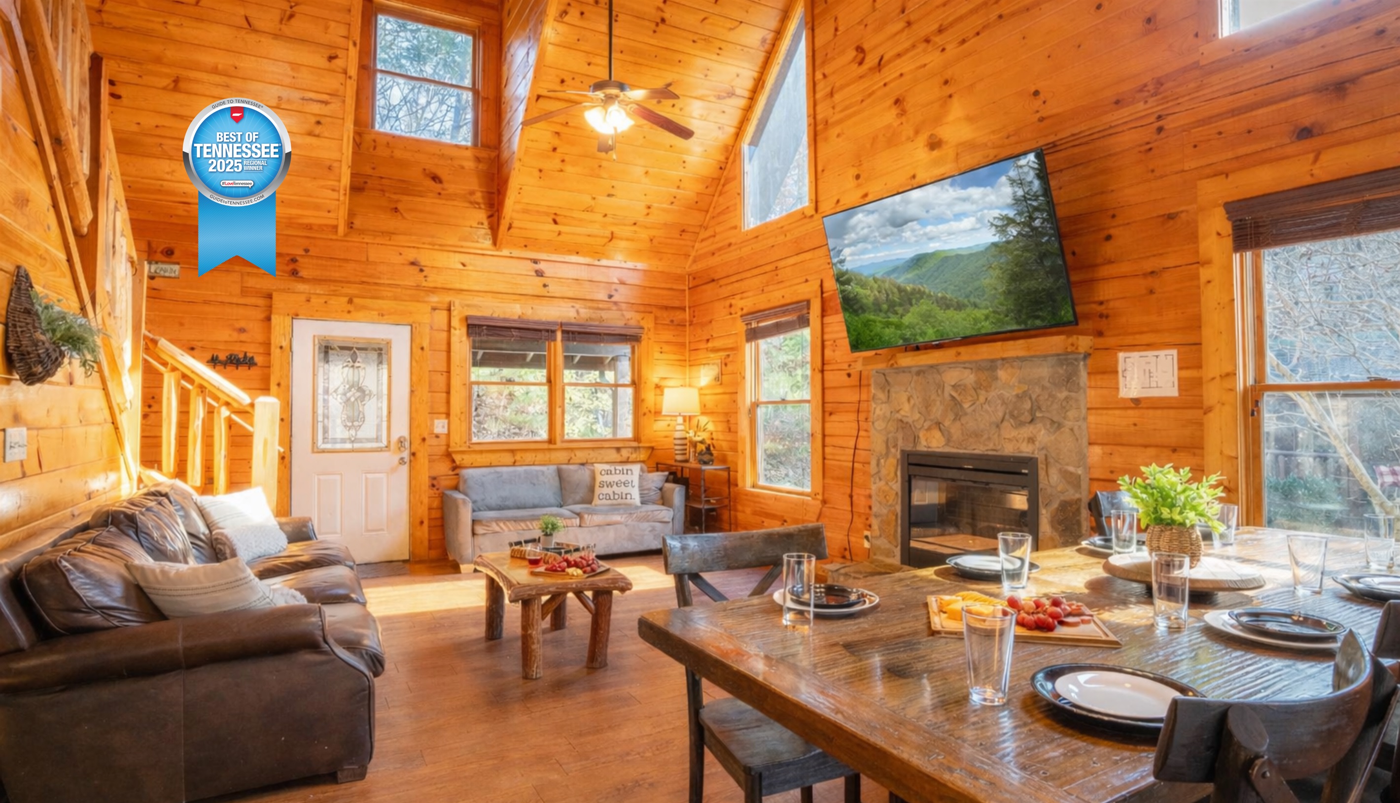 Welcome home to warm, inviting Mighty Oaks Mountain Retreat where lifelong memories with family and friends are made.
