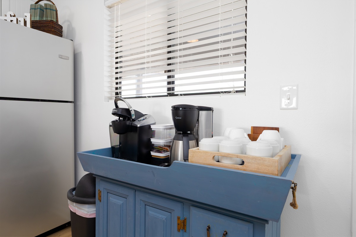 Complimentary coffee station