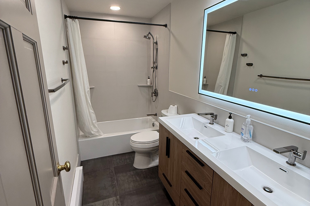 Professional photos on the way, but we wanted to share the Bunk bathroom updates ASAP!