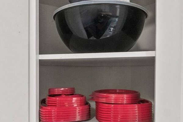Plastic containers.